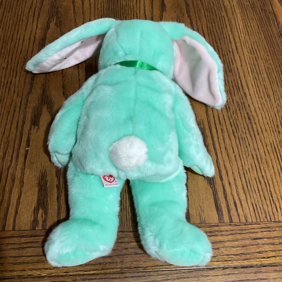 Ty Mint Green Bunny Hippity beanie, basket beanie ornament and buddy - Picture 12 of 16